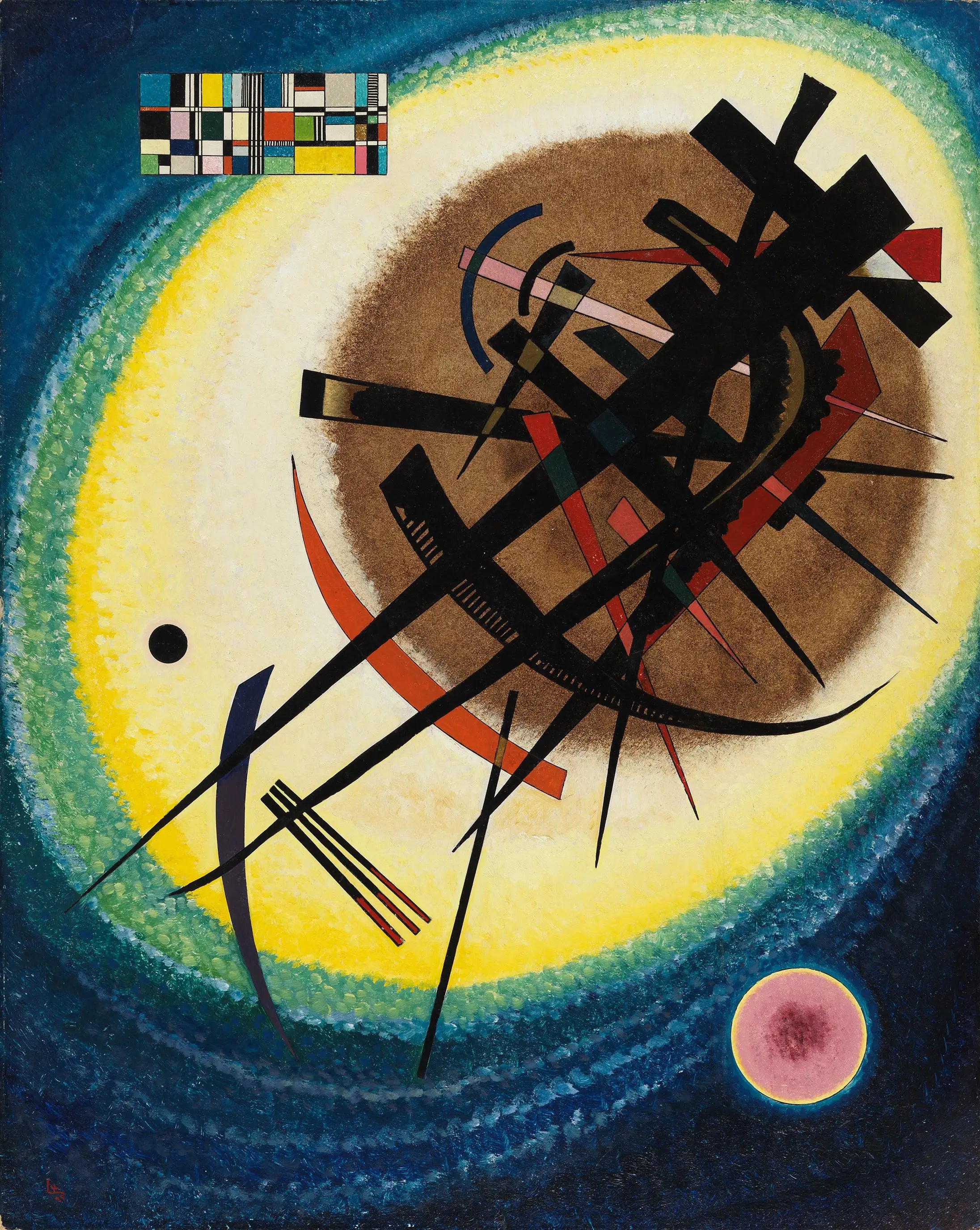 Reproduction du tableau « Dans l'ovale lumineux - Vassily Kandinsky » par Alpha Reproduction en peinture à l’huile