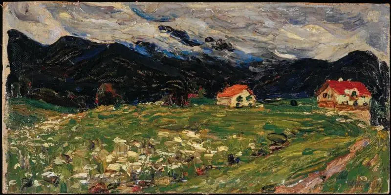 Kochel, paisaje con dos casas - Vassily Kandinsky