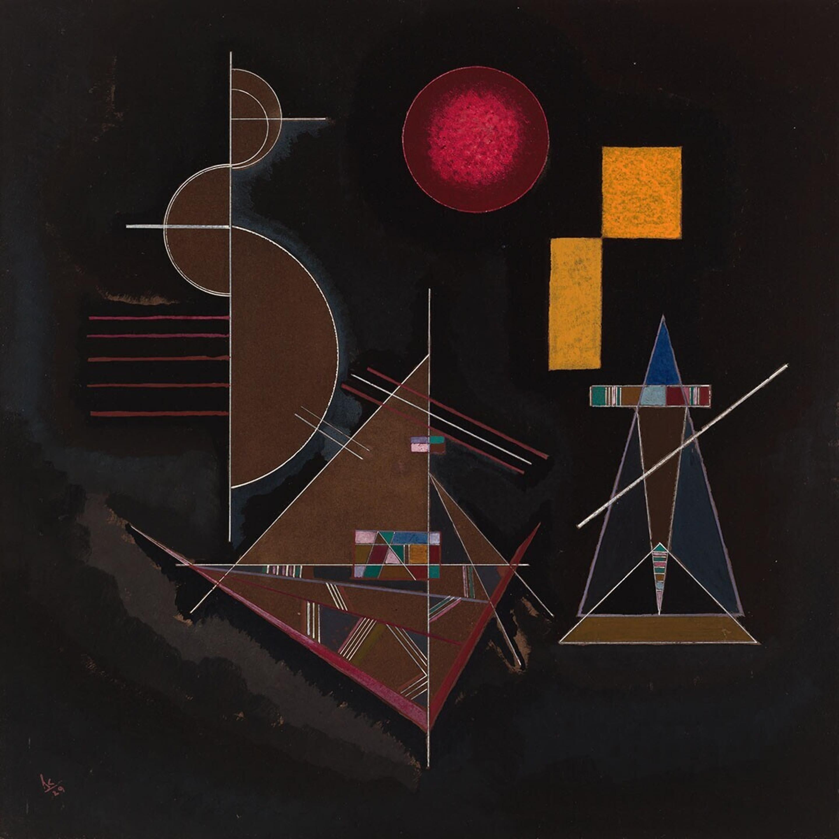 Reproduction du tableau « Léger dans lourd - Vassily Kandinsky » par Alpha Reproduction en peinture à l’huile