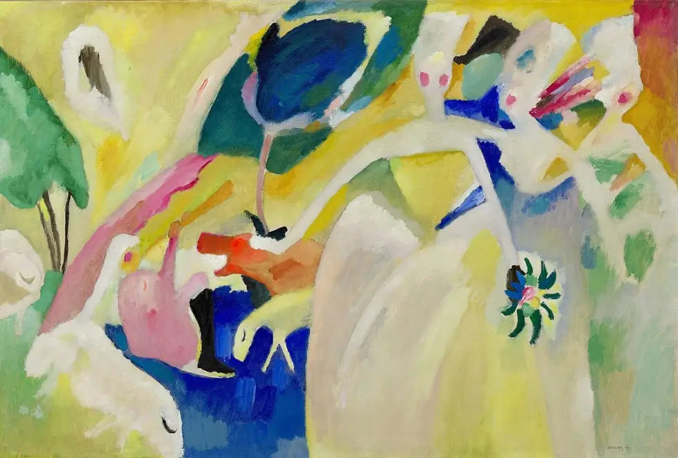 Reproduction du tableau « Pastorale - Vassily Kandinsky » par Alpha Reproduction en peinture à l’huile