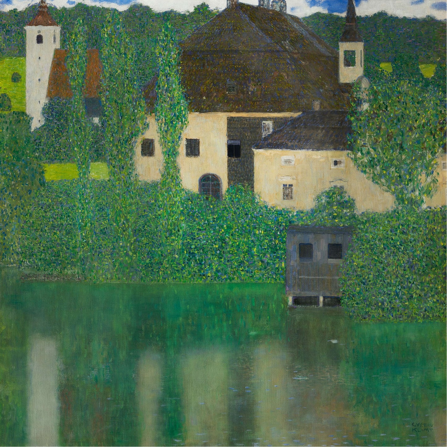🏡🌿 La Habitación Cerrada en el Attersee – Gustav Klimt (1902)