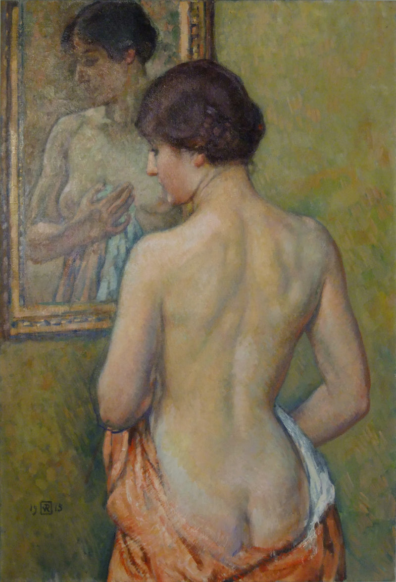 La Toilette, Academia de la mujer ante el espejo - Théophile van Rysselberghe