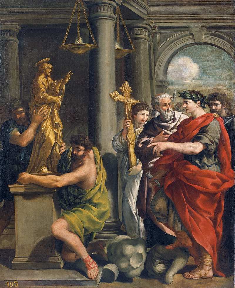 Constantino ordenando la destrucción de los ídolos paganos - Pietro da Cortona