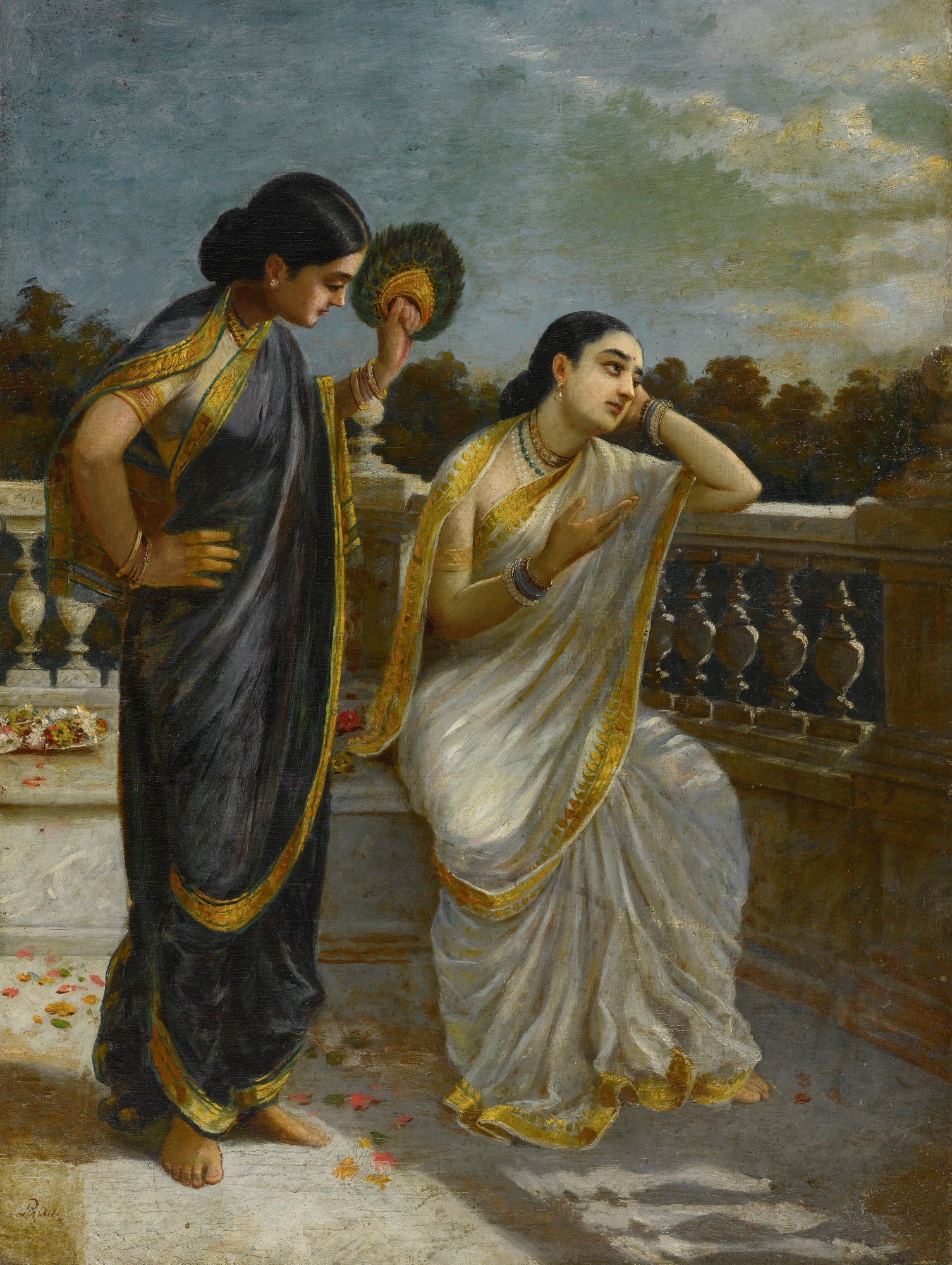 Dames au clair de lune de Raja Ravi Varma