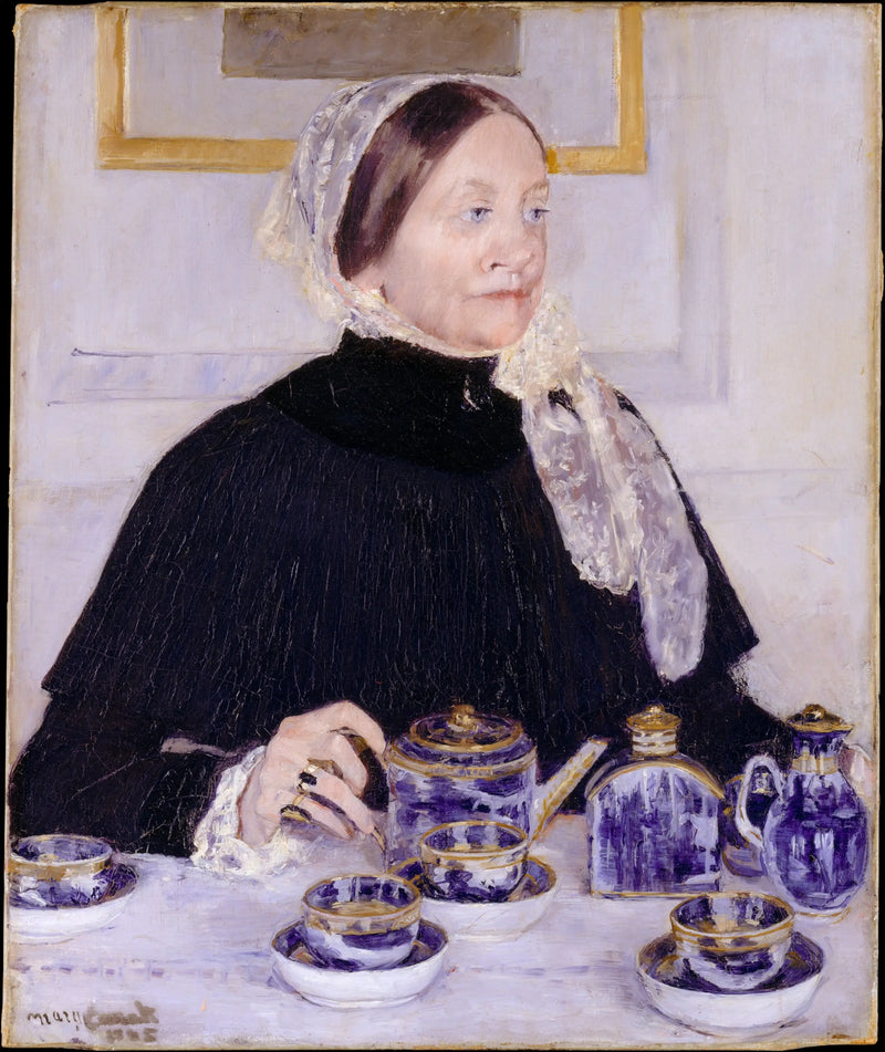 Mujer en su mesa de té - Mary Cassatt