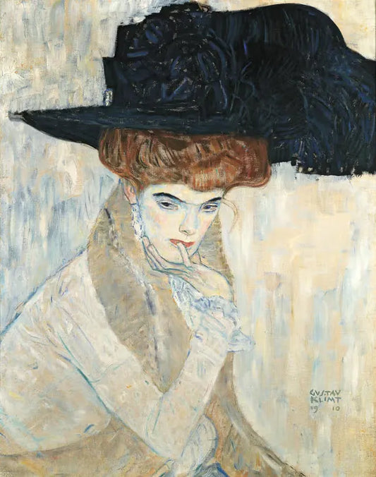 🎩✨ El Sombrero de Plumas Negras – Gustav Klimt (1910)