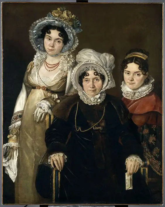Reproduction du tableau « Les Trois Dames de Gand - Jacques-Louis David » par Alpha Reproduction en peinture à l’huile