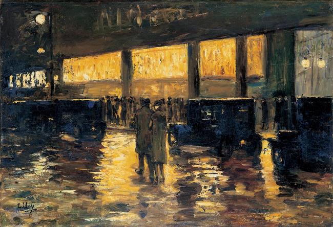 Devant le café (Berlin la nuit) - Lesser Ury