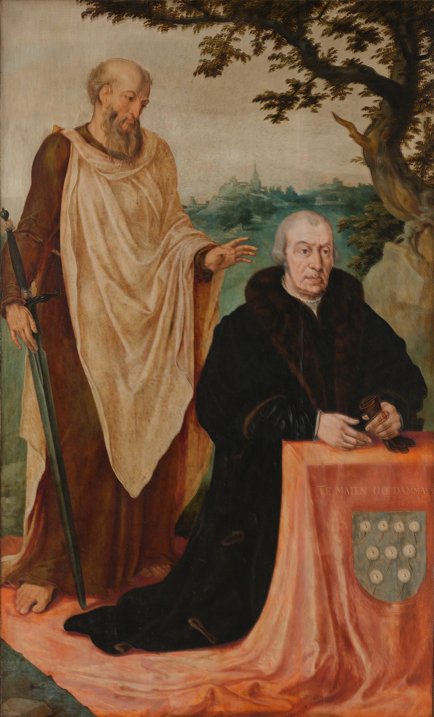 Aile d'un triptyque avec le donateur Matelief Dammasz et saint Paul) - Maarten van Heemskerck