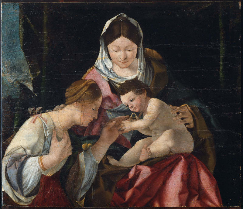 El matrimonio místico de Santa Catalina - Lorenzo Lotto