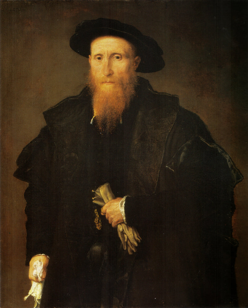 Retrato de un caballero con guantes - Lorenzo Lotto
