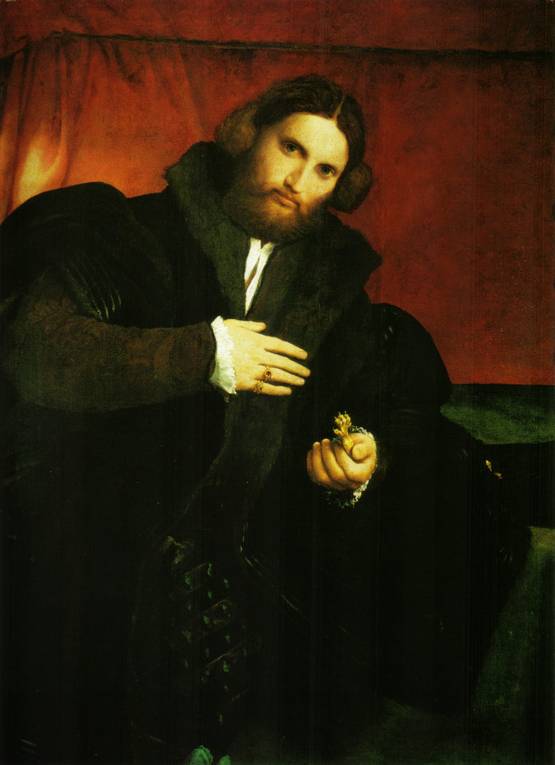 Retrato de un caballero con pata de león - Lorenzo Lotto