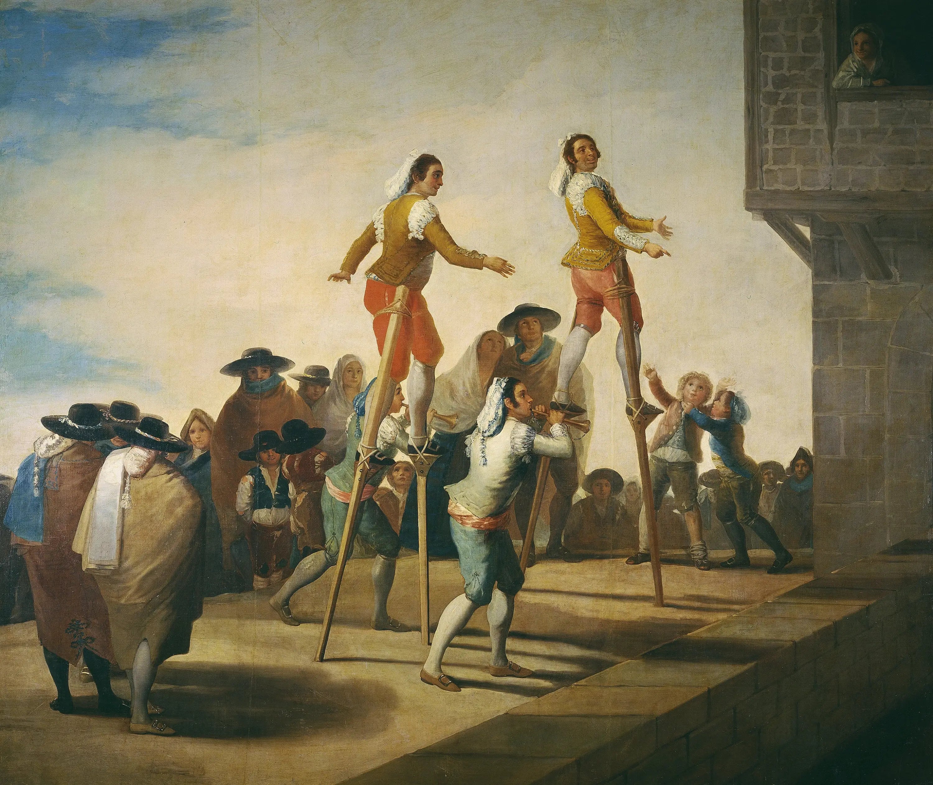 Reproduction du tableau « Les Échasses - Francisco de Goya » par Alpha Reproduction en peinture à l’huile