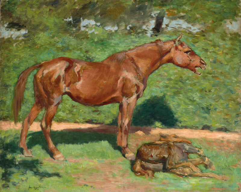 Yegua y su potrillo - Louis Anquetin