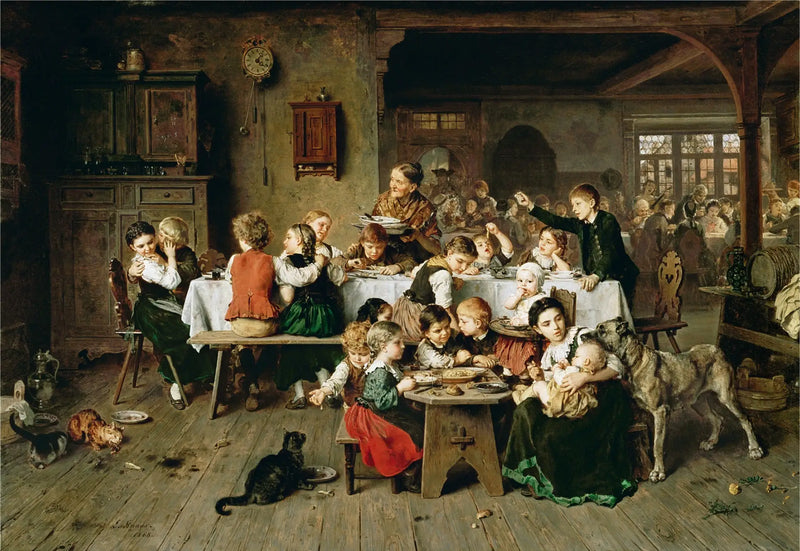 Una fiesta infantil (la mesa de los niños) - Ludwig Knaus