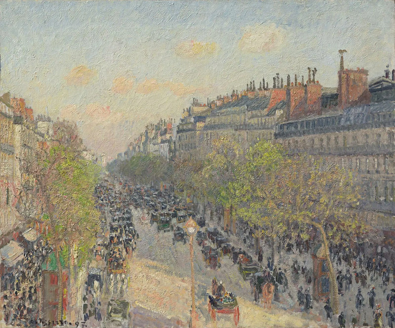 El Bulevar Montmartre, al final del día - Camille Pissarro