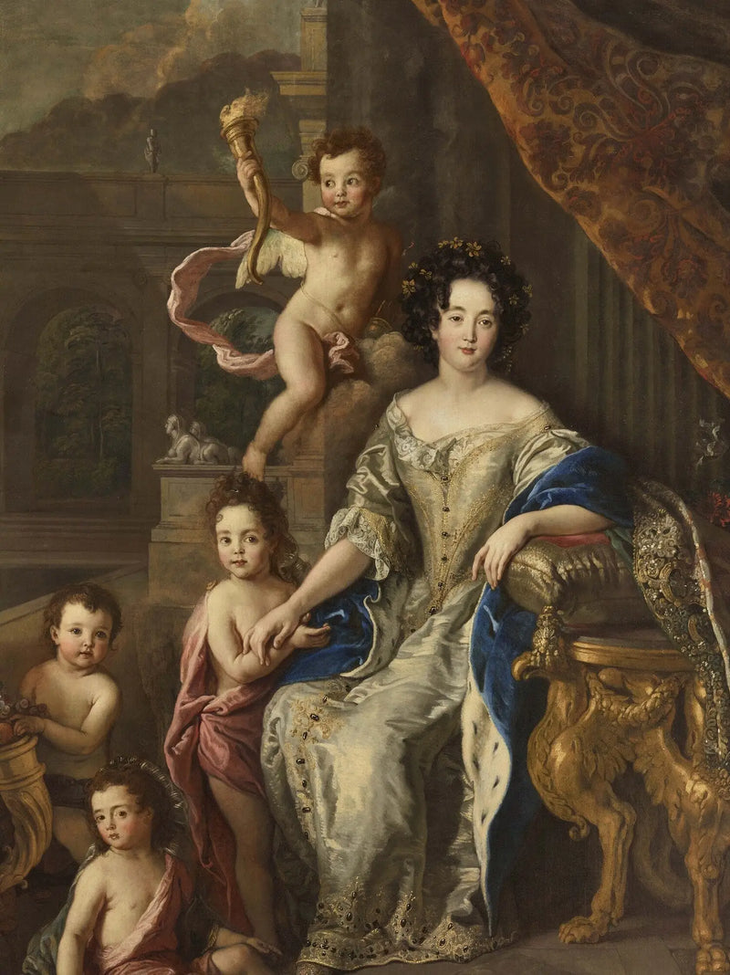 Ana de Baviera, duquesa de Enghien y luego princesa de Condé, con sus hijos - Pierre Mignard