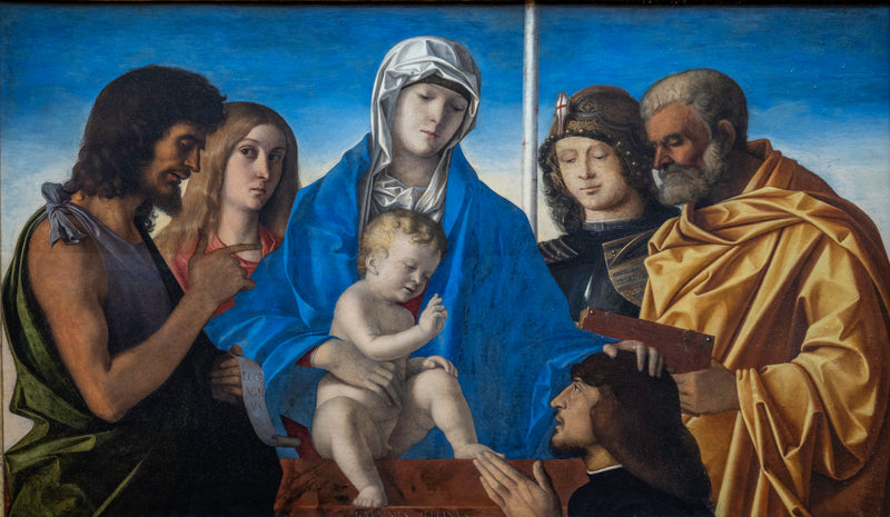 La Virgen y el Niño rodeados de san Juan Bautista, santa María Magdalena, san Jorge, san Pedro y un donante - Giovanni Bellini