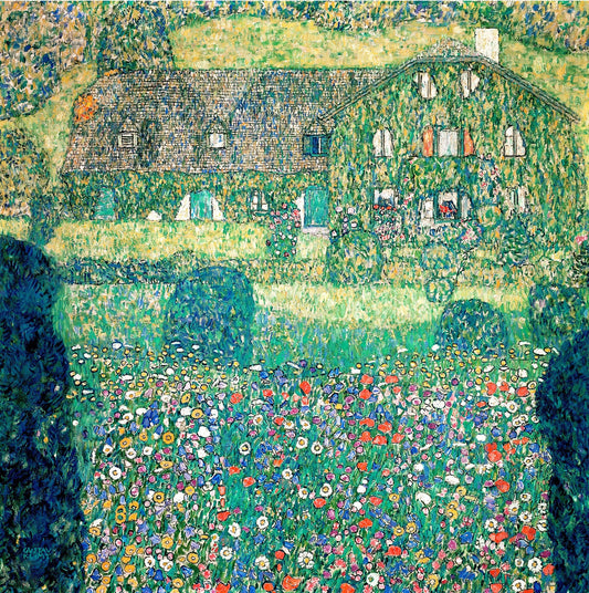 🏡🌼 Casa de campo en el Attersee – Gustav Klimt (alrededor de 1914–1915)