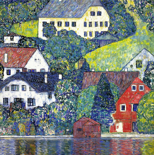 🏘️🌿 Casas en Unterach en el Attersee – Gustav Klimt (alrededor de 1916)