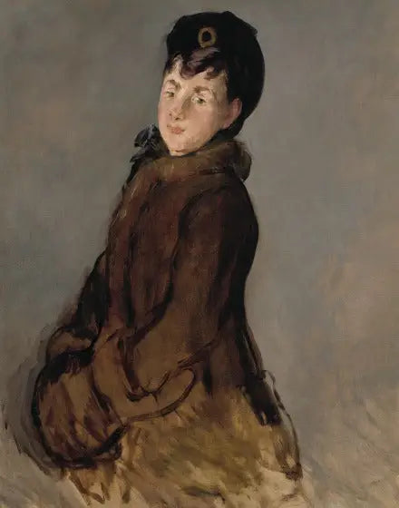 Retrato de Isabelle Lemonnier con un manguito - Édouard Manet