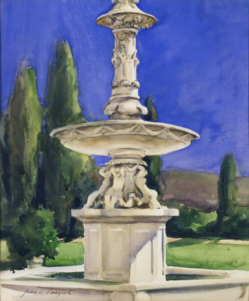 Fuente de mármol en Italia - John Singer Sargent