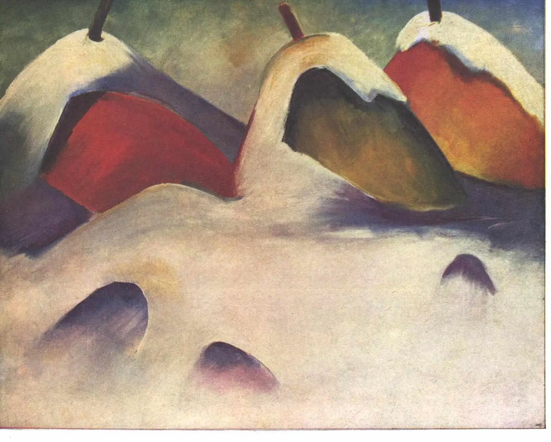 Montones de heno en la nieve - Franz Marc
