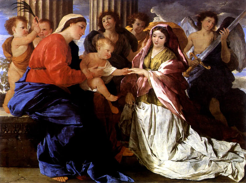 El matrimonio místico de Santa Catalina - Nicolas Poussin