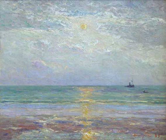Amanecer de luna en el crepúsculo - Maxime Maufra