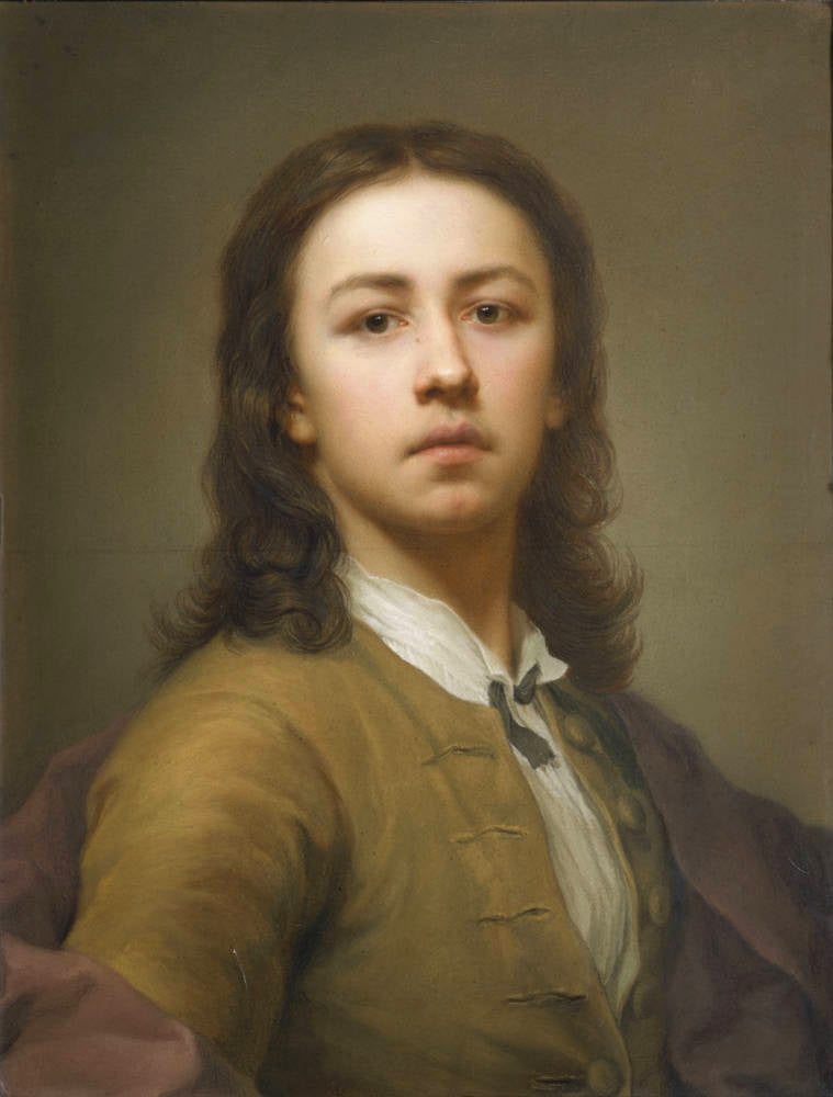 Autorretrato con abrigo rojo - Anton Raphael Mengs