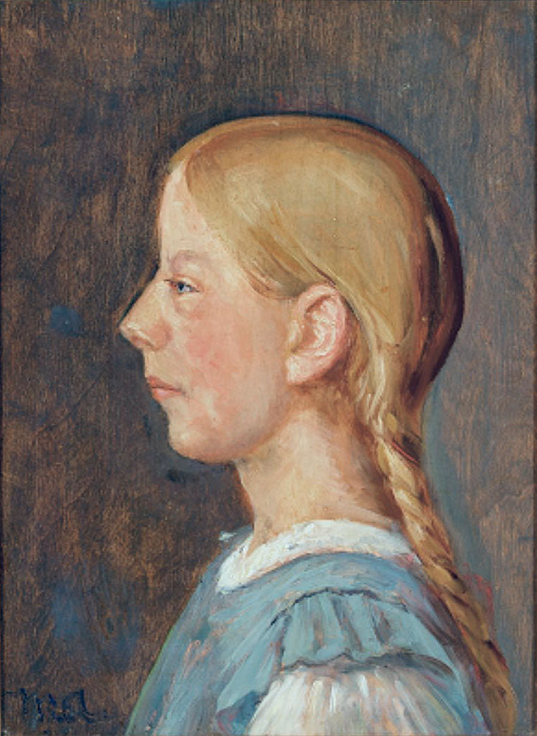 Una chica de Skagen con trenzas. (fxd) - Michael Peter Ancher