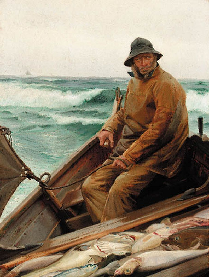 Pescador regresando del trabajo. - Michael Peter Ancher