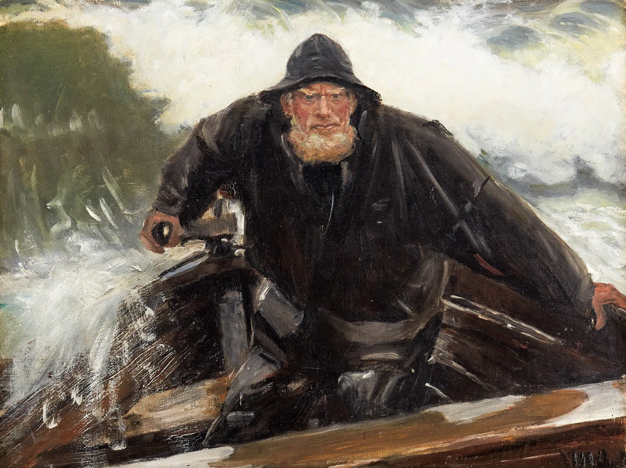 Pescador en mares agitados. -Michael Peter Ancher