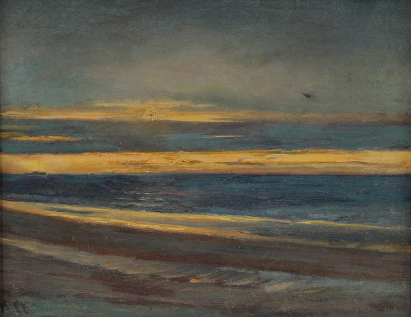 Puesta de sol sobre el mar. -Michael Peter Ancher