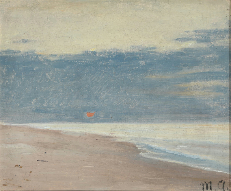 Vista desde una playa bajo el sol bajo. - Michael Peter Ancher