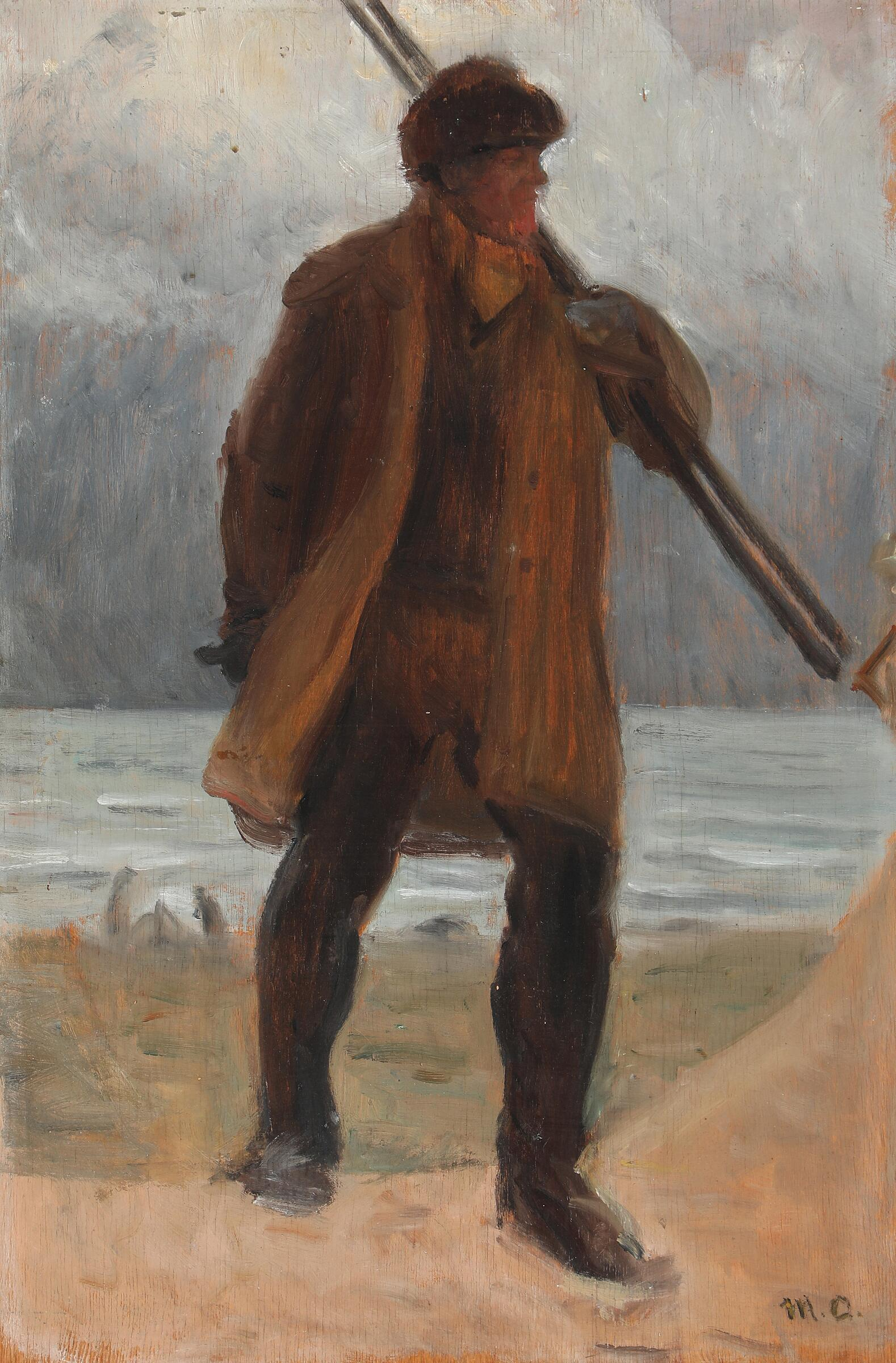 Un pêcheur sur la plage. - Michael Peter Ancher - Alpha Reproduction