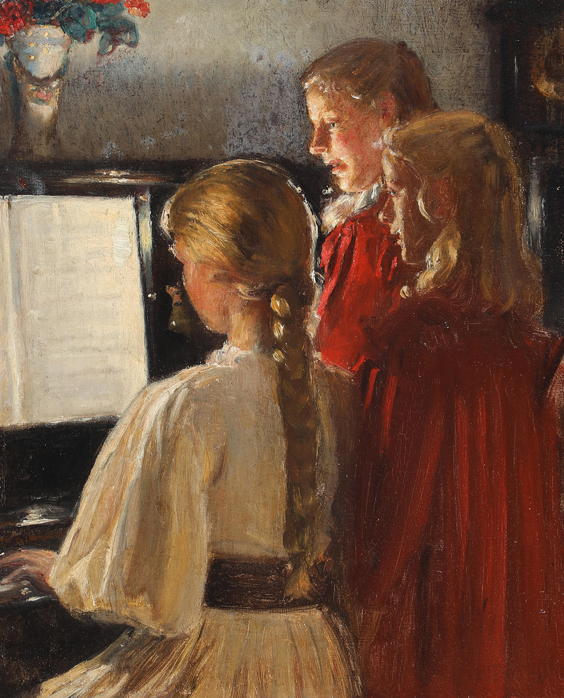 Tres chicas al piano. -Michael Peter Ancher