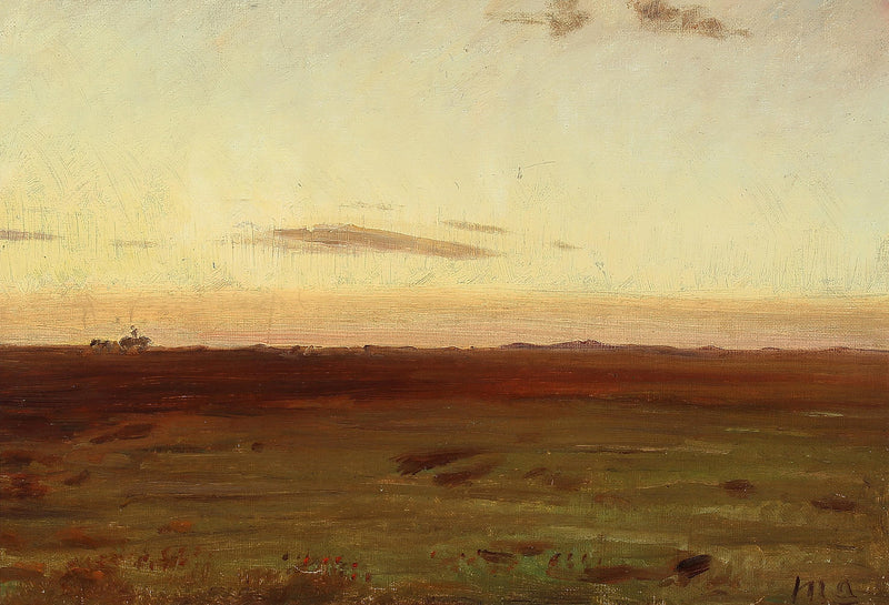 Vista del prado y las dunas al atardecer. - Michael Peter Ancher