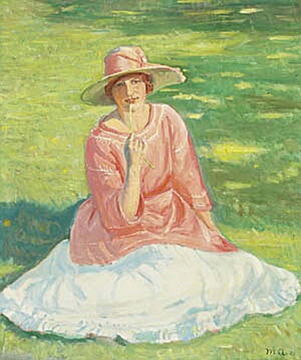 Mujer joven en un jardín. - Michael Peter Ancher