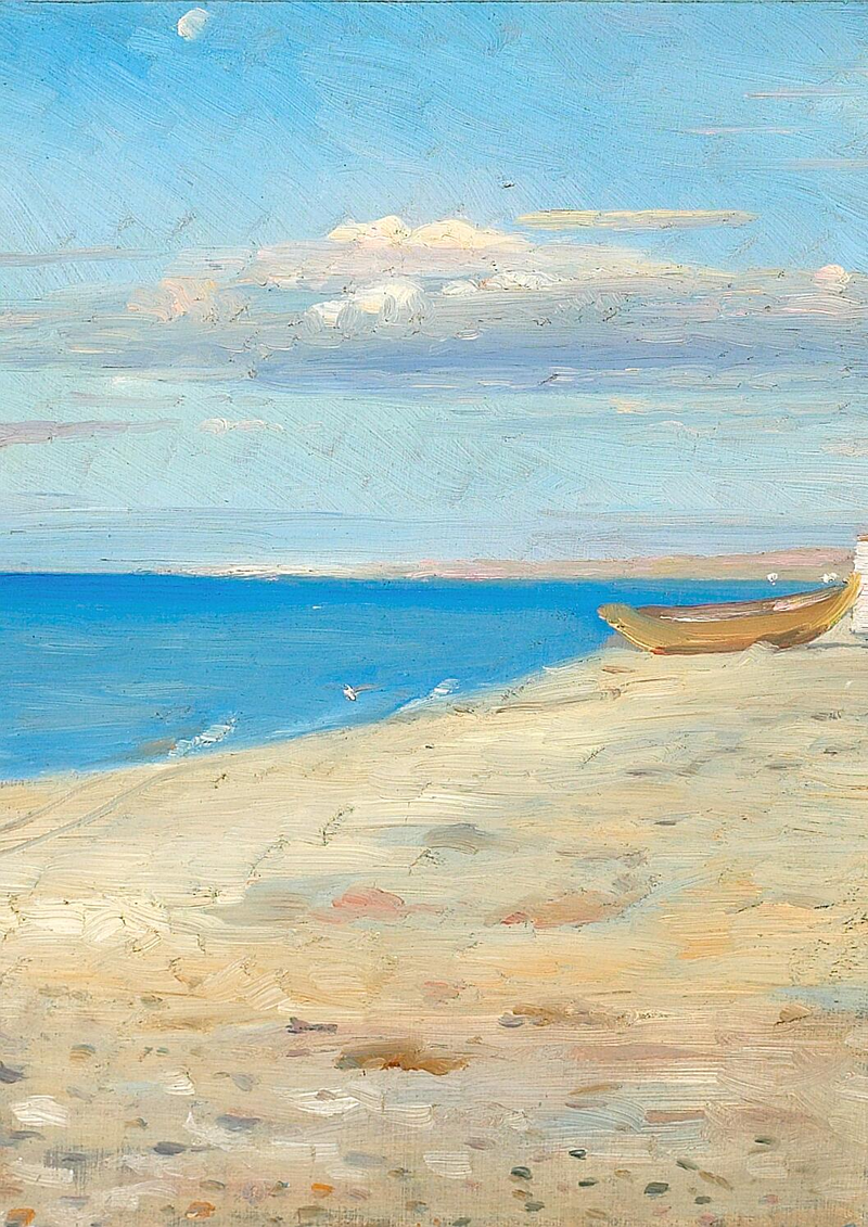Luz de invierno. Paisaje de la playa de Skagen. -Michael Peter Ancher