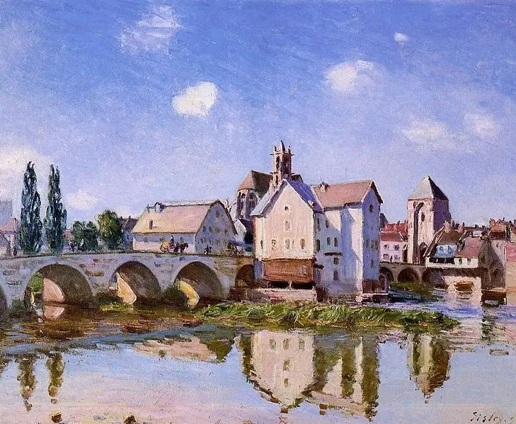 El puente de Moret al sol - Alfred Sisley