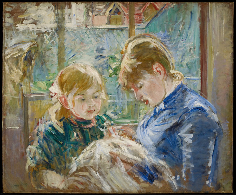 La hija de la artista, Julie, con su niñera - Berthe Morisot