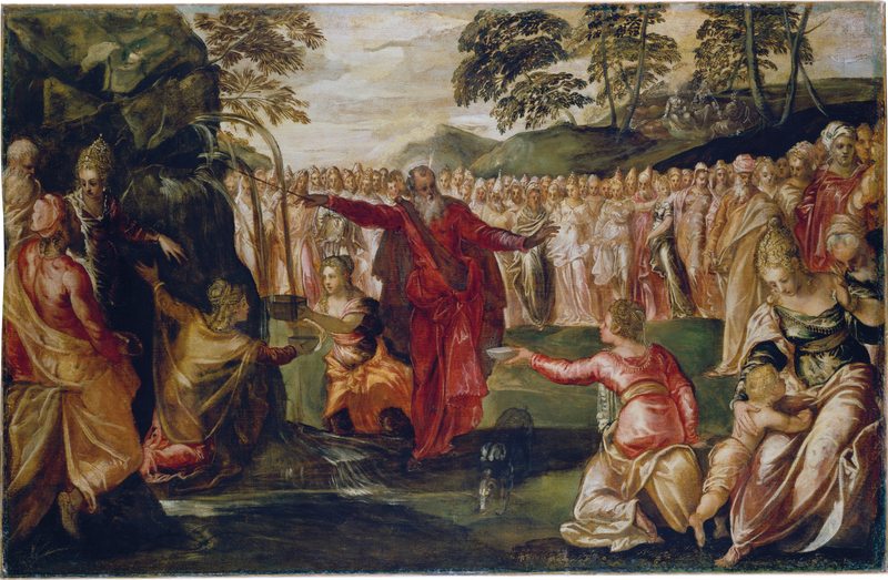 Moisés golpeando la roca - Jacopo Tintoretto