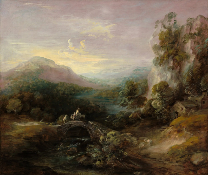 Paisaje de montaña con puente - Thomas Gainsborough