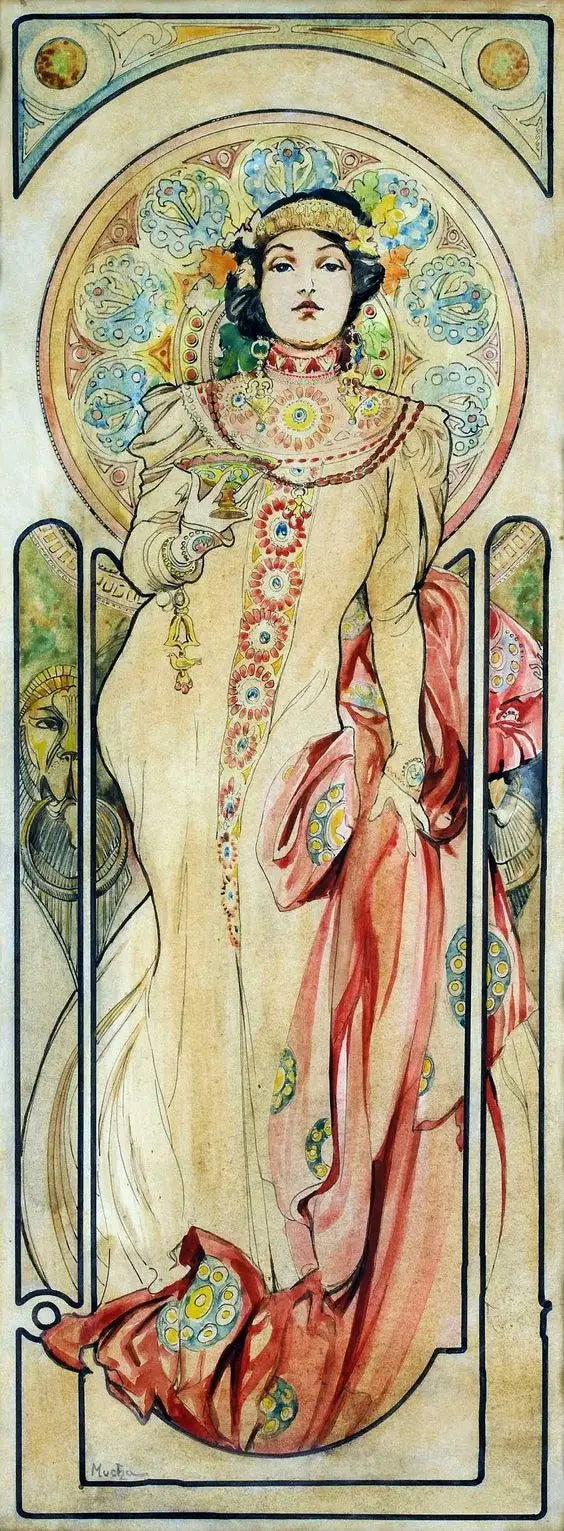 Proyecto de cartel para el Champagne Moët et Chandon. - Alphonse Mucha