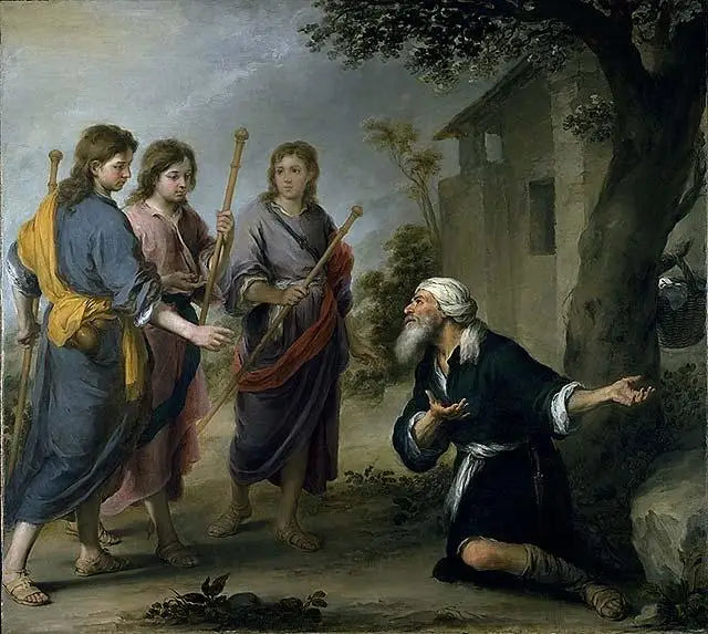 Abraham y los tres ángeles - Bartolomé Esteban Murillo
