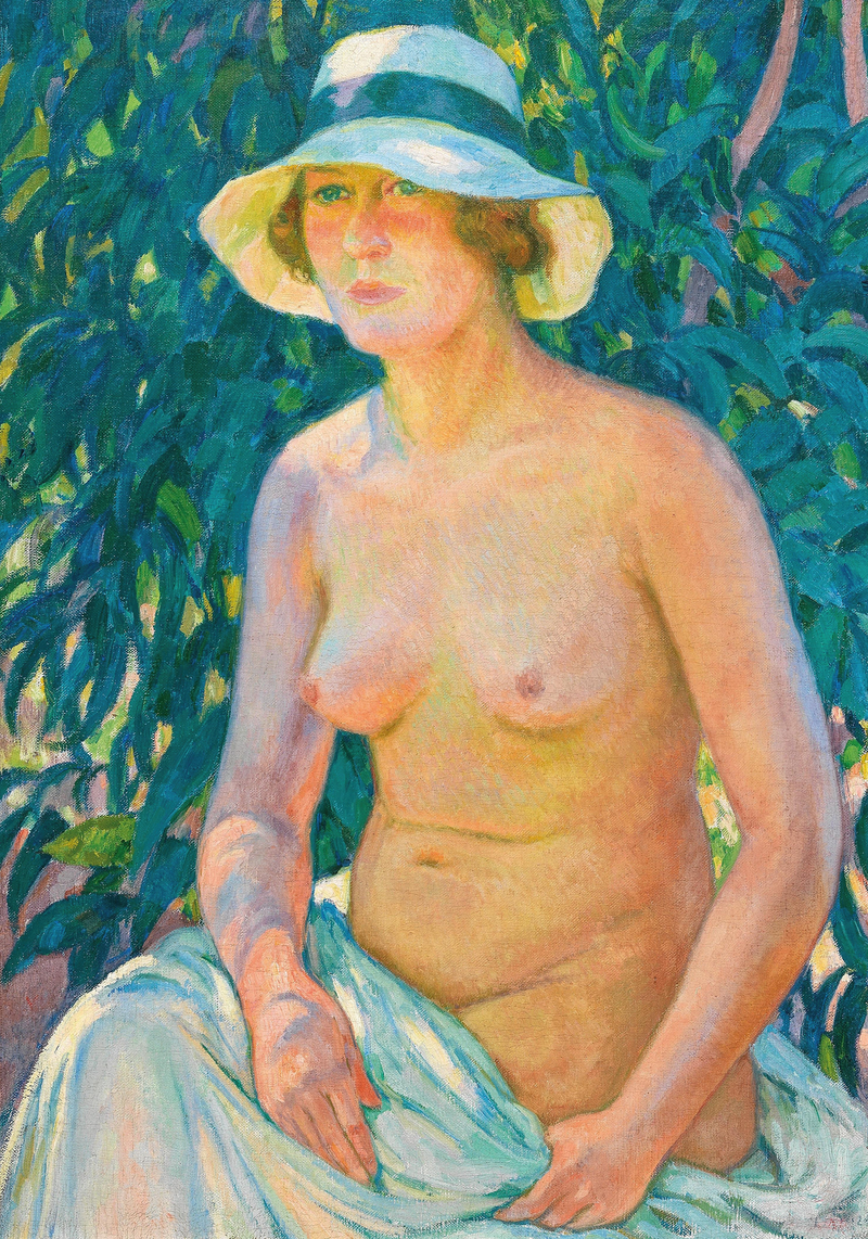 Nu en Panamá, de frente - Théodore van Rysselberghe