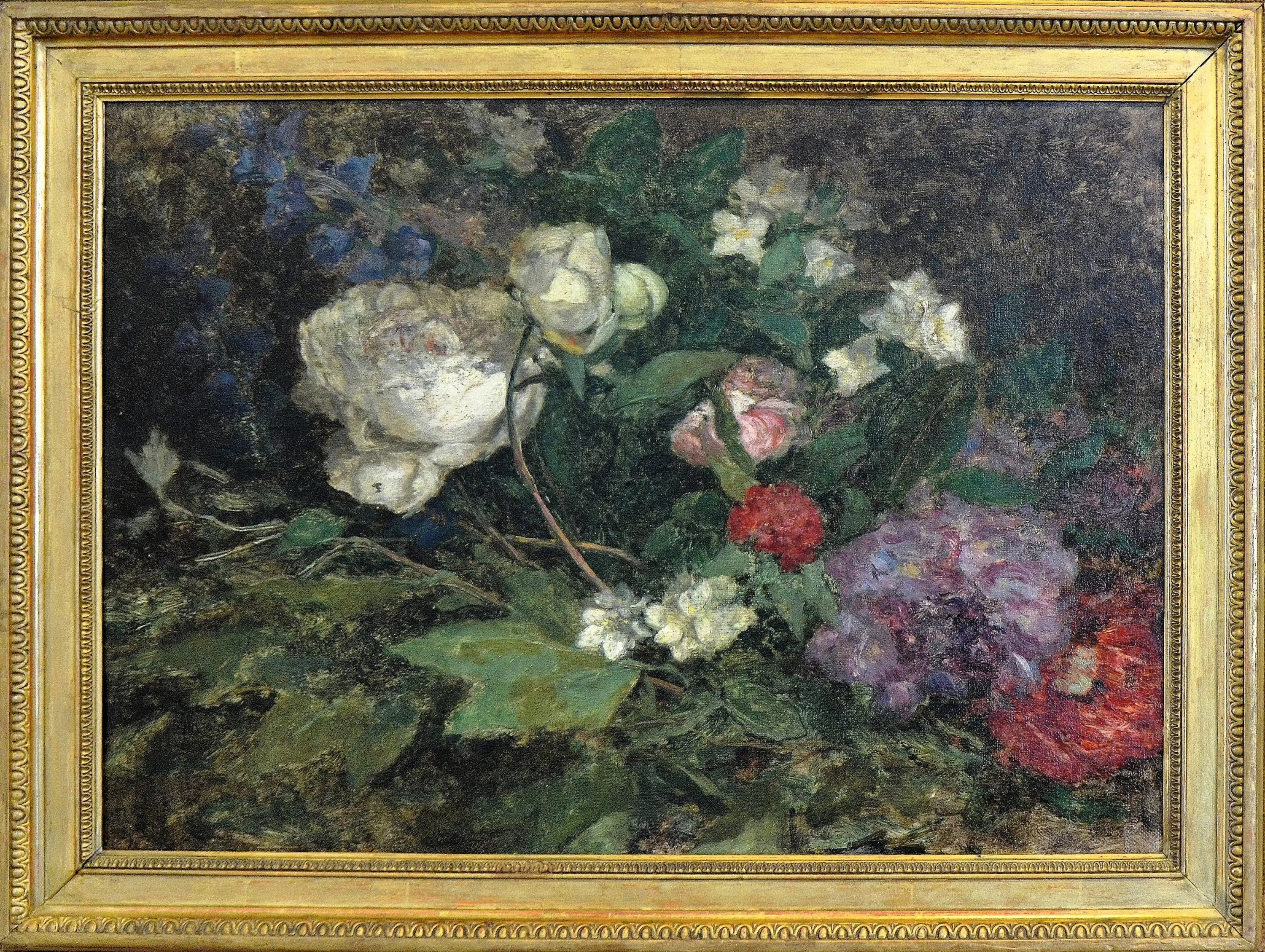 Reproduction du tableau « Nature morte aux pivoines et seringa - Eugène Boudin » par Alpha Reproduction en peinture à l’huile