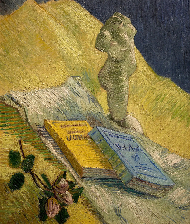 Naturaleza muerta con la estatuilla de yeso y las dos novelas - Vincent van Gogh