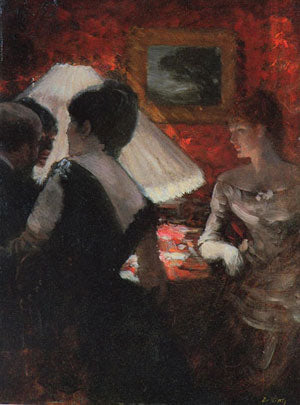 Alrededor de la pantalla de lámpara - Giuseppe De Nittis